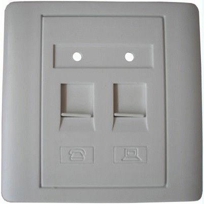 Faceplate 2 Hole Support Modular RJ45 &amp; RJ11