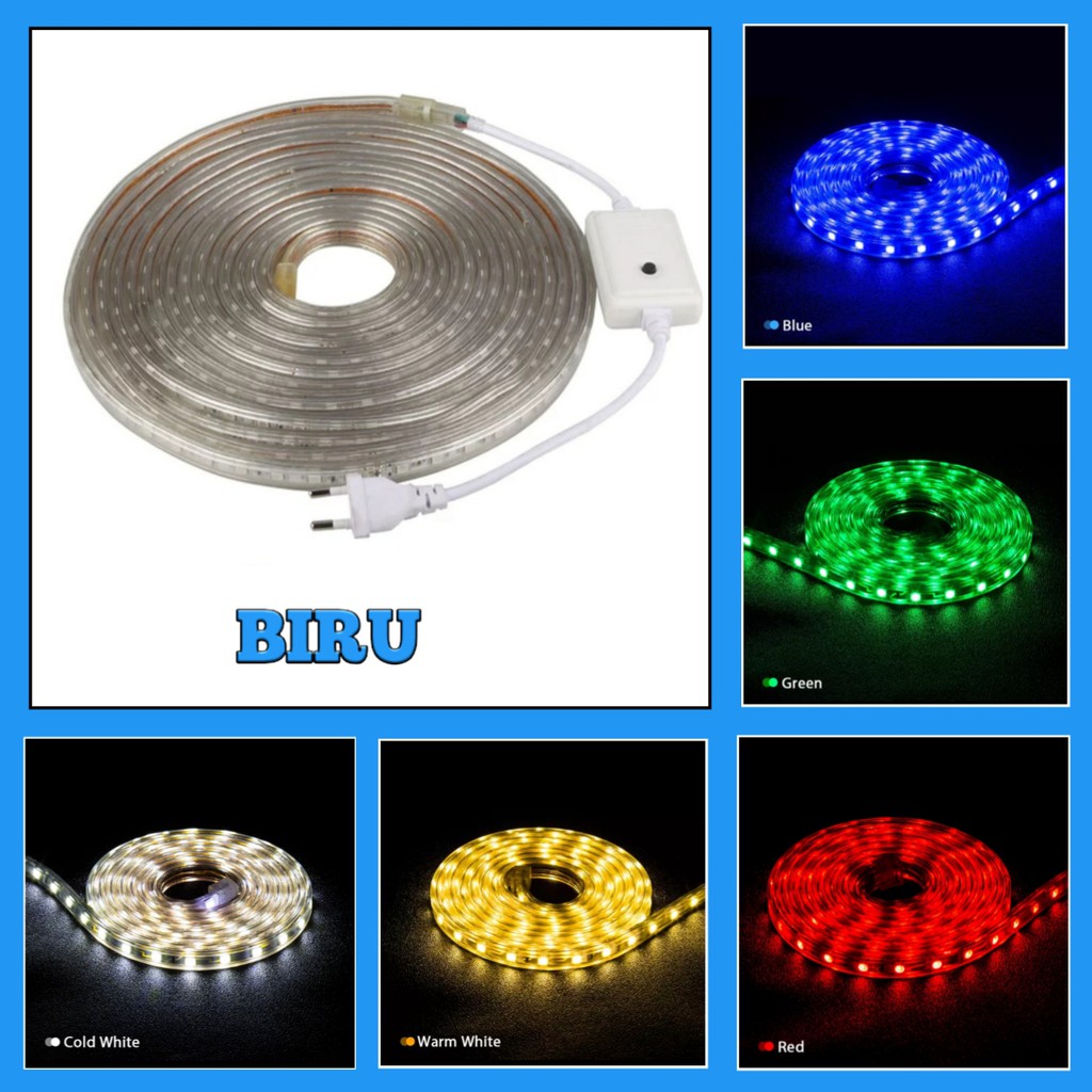 Lampu LED Strip 2835 10 Meter Full - Konektor 8 Mode Pengaturan Cahaya