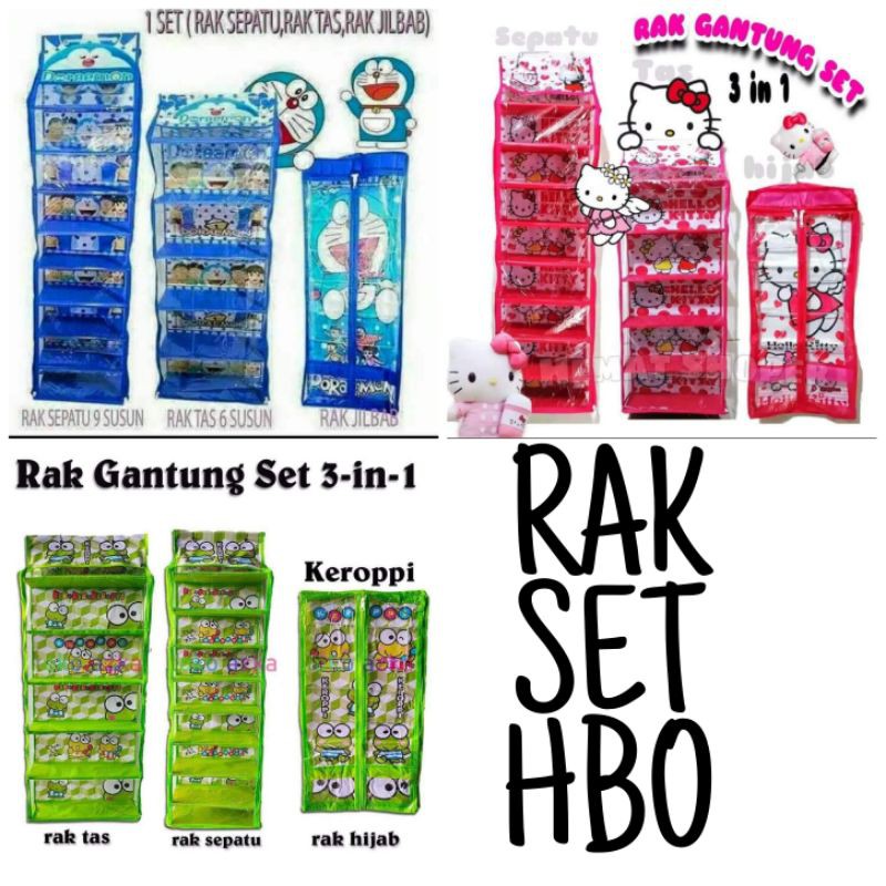 rak set hbo rak gantung 3 in 1