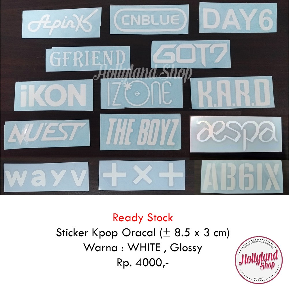 

Sticker Cutting WHITE GLOSSY (3pcs) (DAY6, GFriend, GOT7, iKON, WayV, The Boyz) unofficial