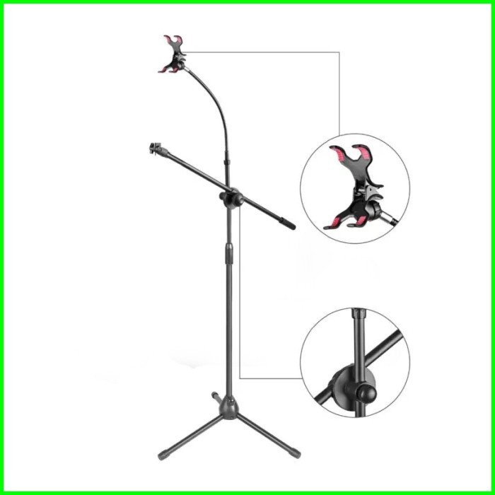 STAND MIC NOISE TIANG MIC PEMEGANG MIC ADA JEPIT HP