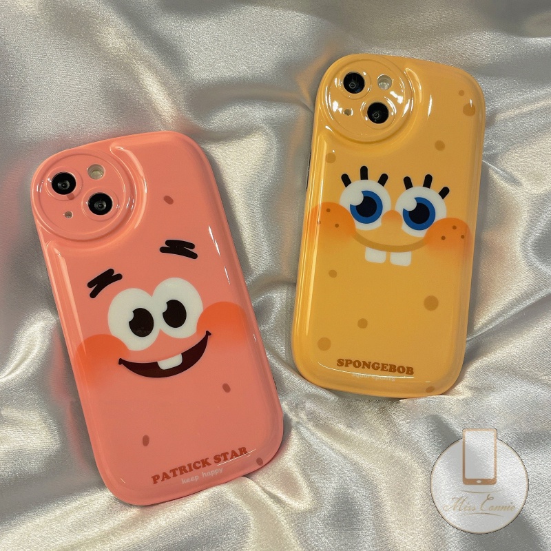 Soft Case TPU Tebal Motif SpongeBob Patrick Star Untuk IPhone 7 8 Plus 11 12 13 Pro MAX XR X XS MAX 6 6s Plus SE 2020