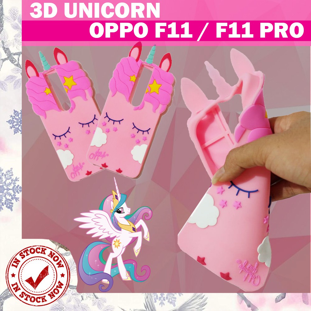 Silikon 3D Karakter Oppo F11 / F11 Pro Unicorn 3D Case Boneka Oppo F11 / F11 Pro Silikon 4D Case