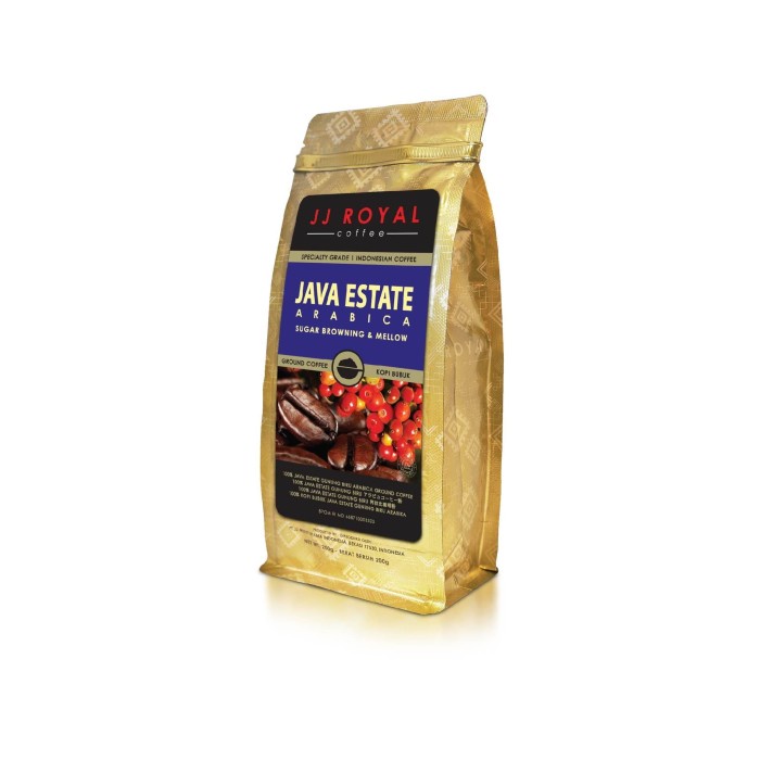 

(TERLARIS) JJ Royal Coffee Java Estate Arabica Ground (Kopi Bubuk) Bag 200gr