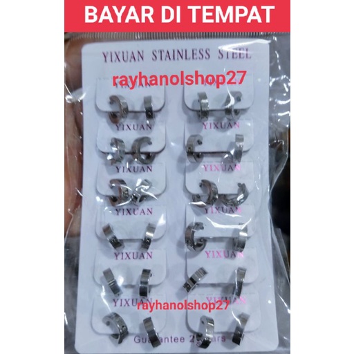 RO-27 TERBARU ANTING TITANIUM MOTIF PILIHAN ANTI KARAT TERSEDIA WARNA SILVER DAN GOLD LAPIS EMAS