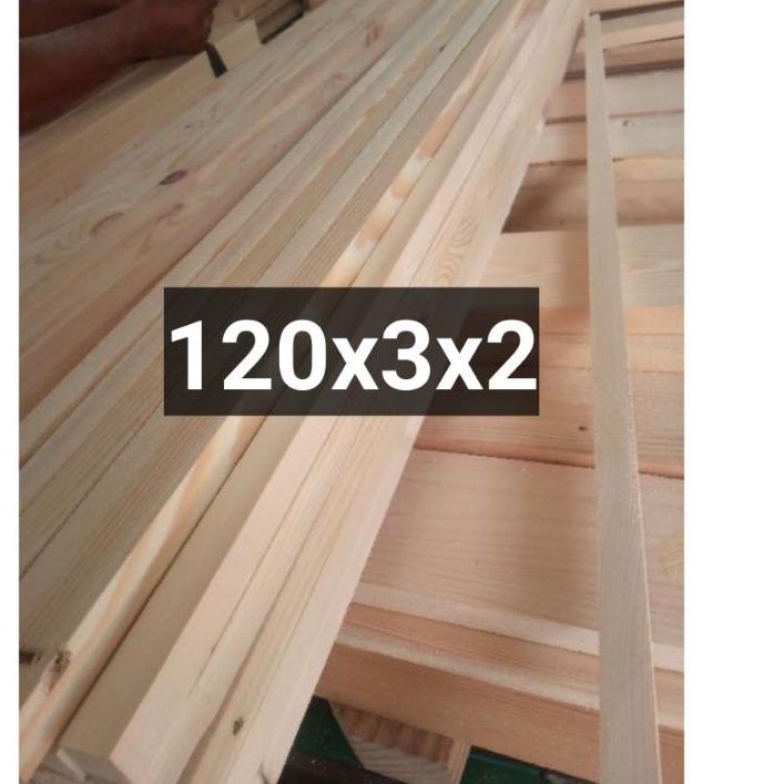 ↥ Reng Kayu Pinus Jati Belanda 120x3x2 Sudah Dihamplas Halus Siap Pakai/ Kayu Bandung ▲
