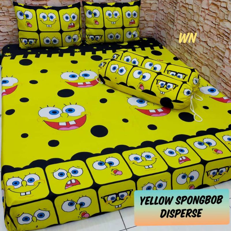 SPREI KARAKTER SPONGEBOB BTS 21 MINNIE PINK KUPU KUPU UK 120/160/180