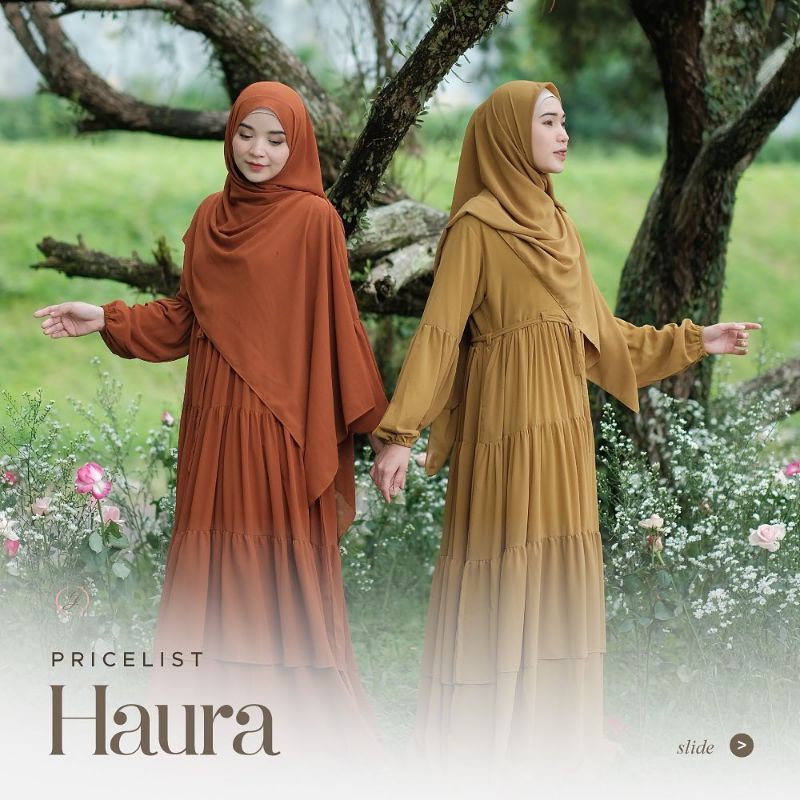 P.O Haura Dress by Gerai Aliyah (Bisa Pilih Pashmina/Square)