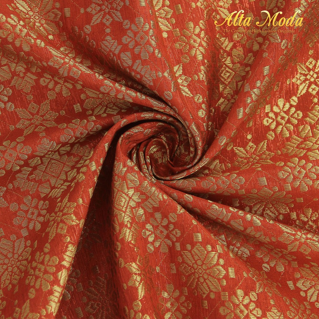 

Alta Moda Songket Motif Palembang Snow Merah Orens Gold (1M)