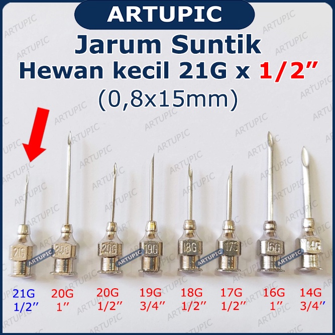 Jarum Suntik Vaksin Unggas Ayam 21G x 1/2 Inch Socorex 0.8 x 15 Mm Ayam Puyuh Kelinci Bebek Ikan Unggas Veterinary Hypodermic Needles