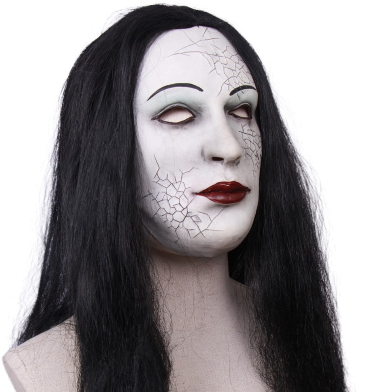 Zzz Topeng Hantu Rambut Panjang Bahan Latex Realistis Untuk Cosplay / Pesta Halloween