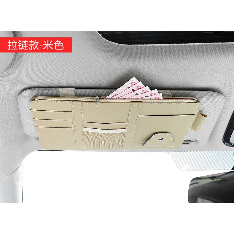 Dompet KULIT Sunvisor untuk Kartu, Uang, Karcis Parkir