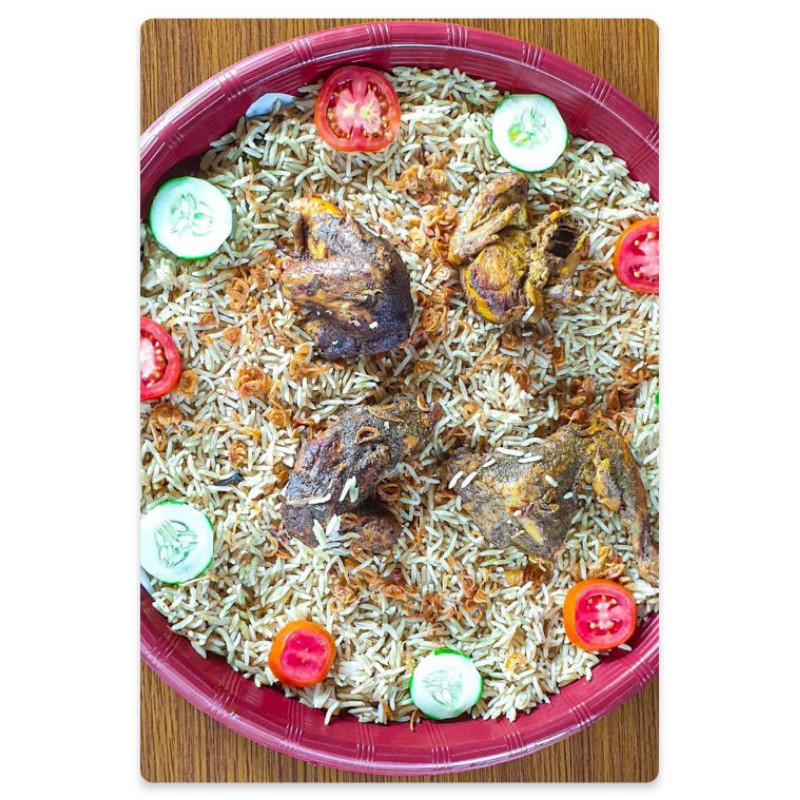 

nasi mandhi kambing instans atau frozen