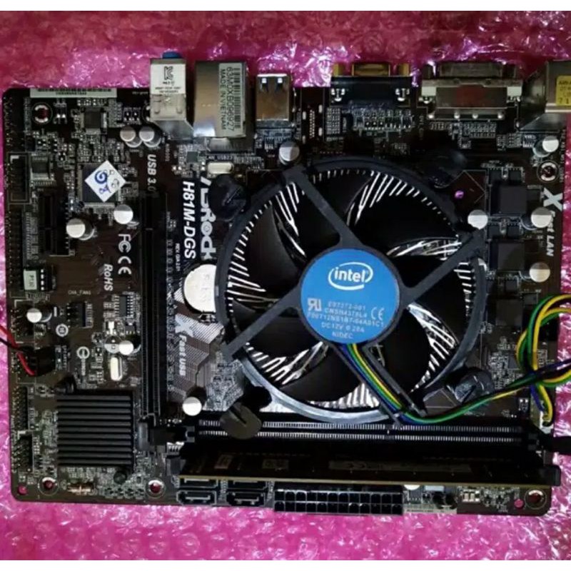 Paket Mainboard H81 1150 Prosesor Core i5 4590 Ram 8gb Ddr3 Fan