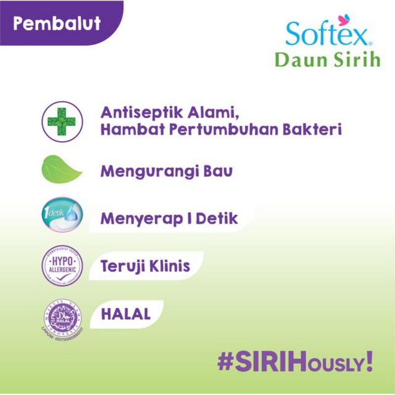 SOFTEX DAUN SIRIH NIGHT WING - PEMBALUT WANITA SOFTEX