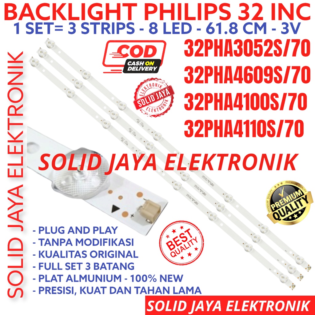 BACKLIGHT LED TV PHILIPS 32 INC 32PHA4100 32PHA4110 32PHA4609 32PHA3052 S LAMPU BL 8K 3V 32PHA4100S 32PHA4110S 32PHA4609S 32PHA3052S/70 32PHA4100S/70 32PHA4110S/70 32PHA4609S/70 32PHA3052S/70 32PHA 8 KANCING 3 VOLT PHILIP 32 INCH IN