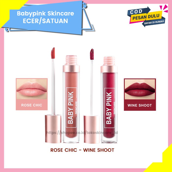 Baby Lip Rose Chic &amp; Wine Shoot Lipstik Baby Pink Skincare Aman Halal Original BPOM