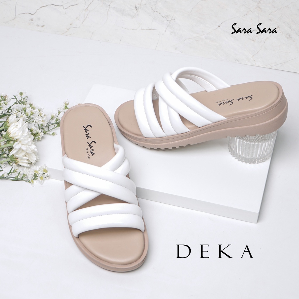 Sara Sara Deka Sendal Slop Wanita Sandal Selop Casual Cewek Model Silang Size 36-40