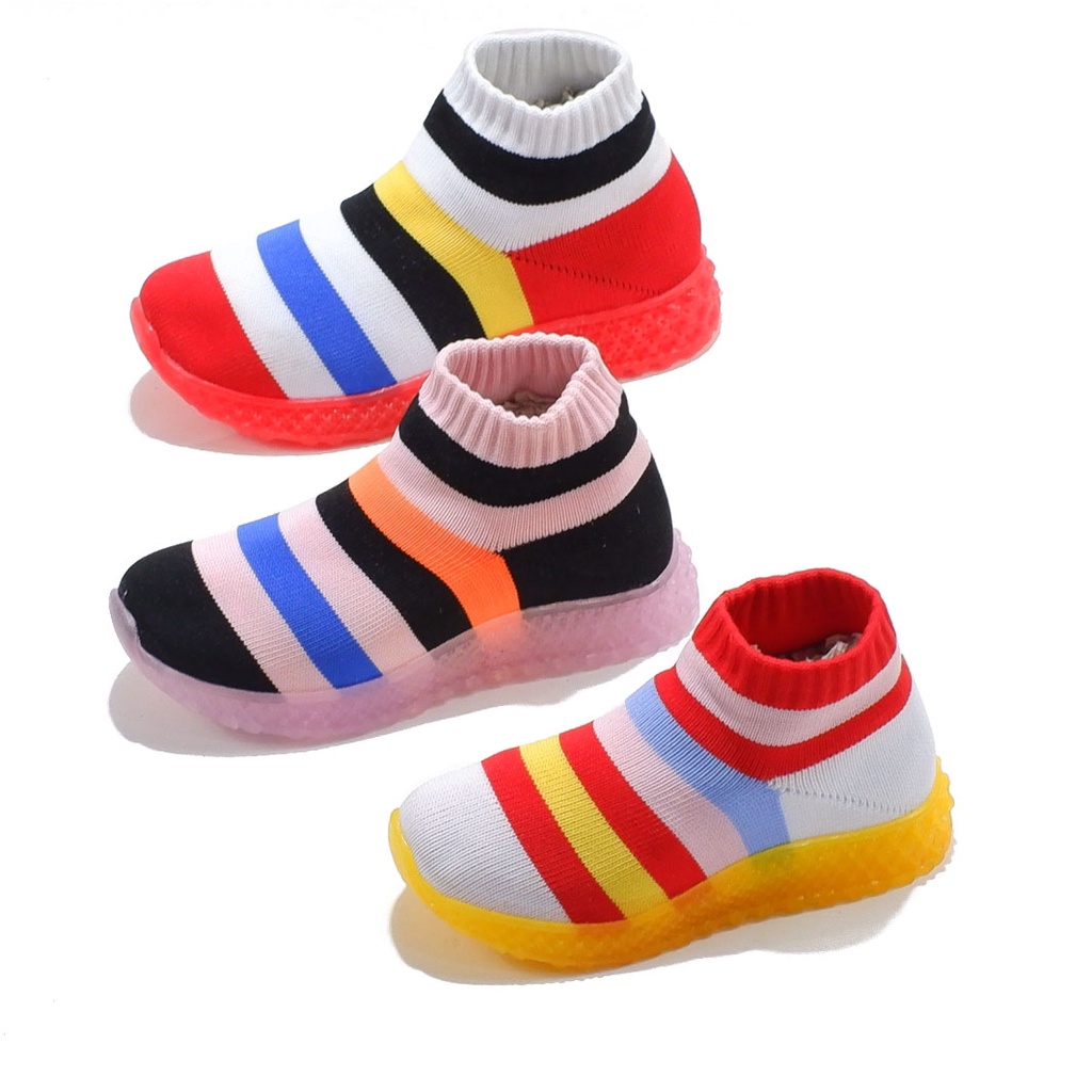 Sepatu anak import - sepatu anak bts - sepatu sneakers anak - sepatu sekolah anak - slip on model selop SVEKES RAINBOW J020C 27-31