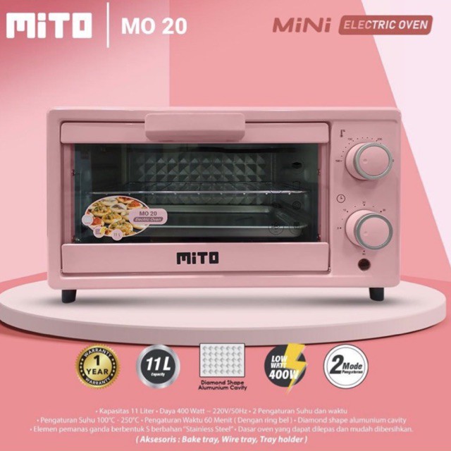 [ Mito ] Oven Listrik Mini MITO MO 20 - Low Watt ( 11 Liter )