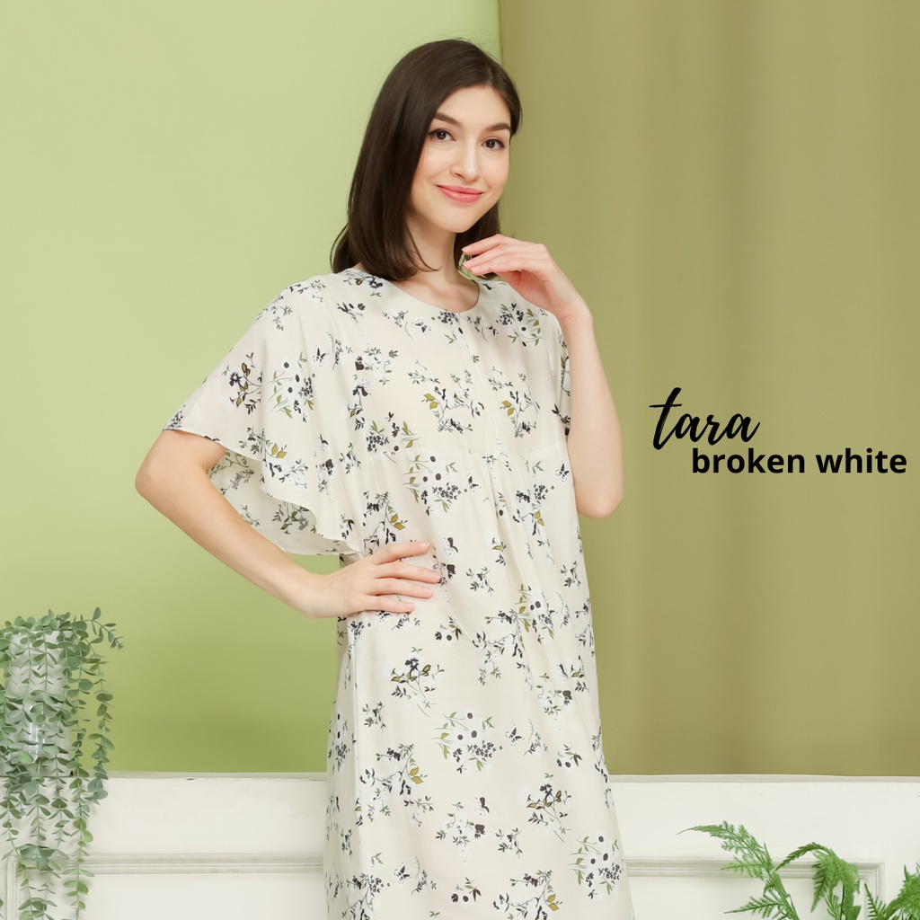 Daster katun etnik Tara / daster viral masa kini kekinian ruffle premium midi home dress korea