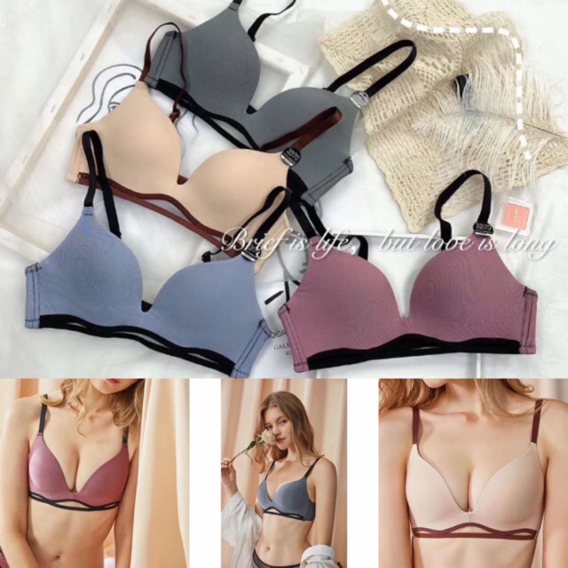 VS - Baru bra SEXY WANITA TANPA KAWAT BAHAN RENDA Bra Eksport Bh B42