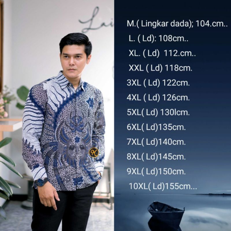 Baju Batik Pria lengan panjang jumbo Gus Azmi Syubbanul Muslimin Batik Katun Halus Hadroh Azzahir