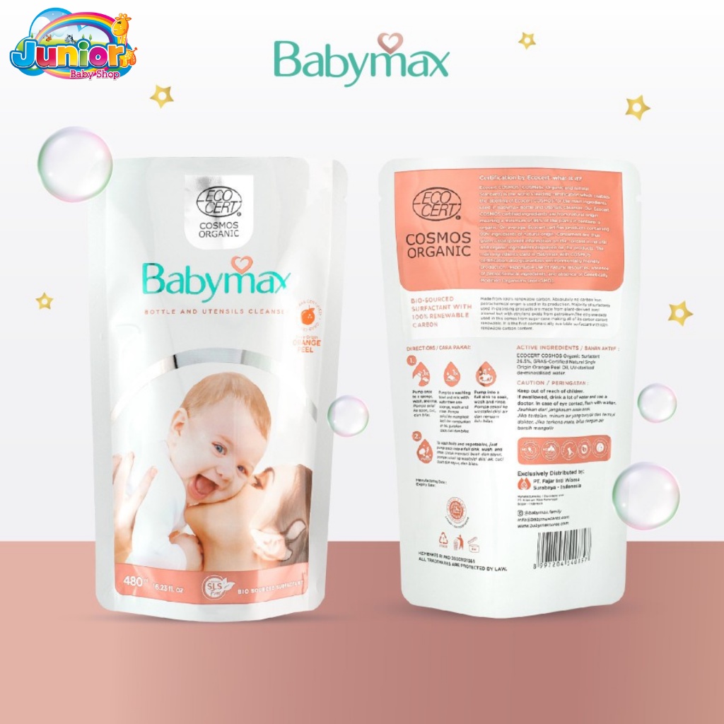 Babymax Ecocert Bottle &amp; Utensils Cleanser 480ml Refill (3pcs)