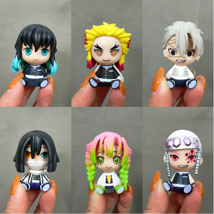 Figure Kimetsu No Yaiba Demon Slayer Set 6pcs Chibi Version