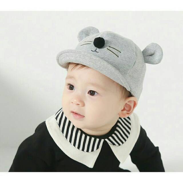 Topi bayi karakter kucing bisa pake nama sendiri