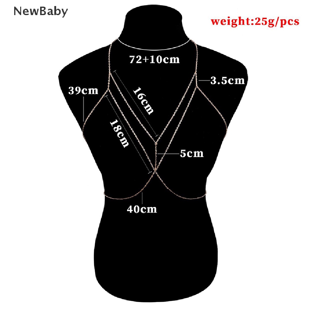 Newbaby Kalung Rantai Tubuh Wanita Model Harness Banyak Lapis Sexy Untuk Bikini / Pantai