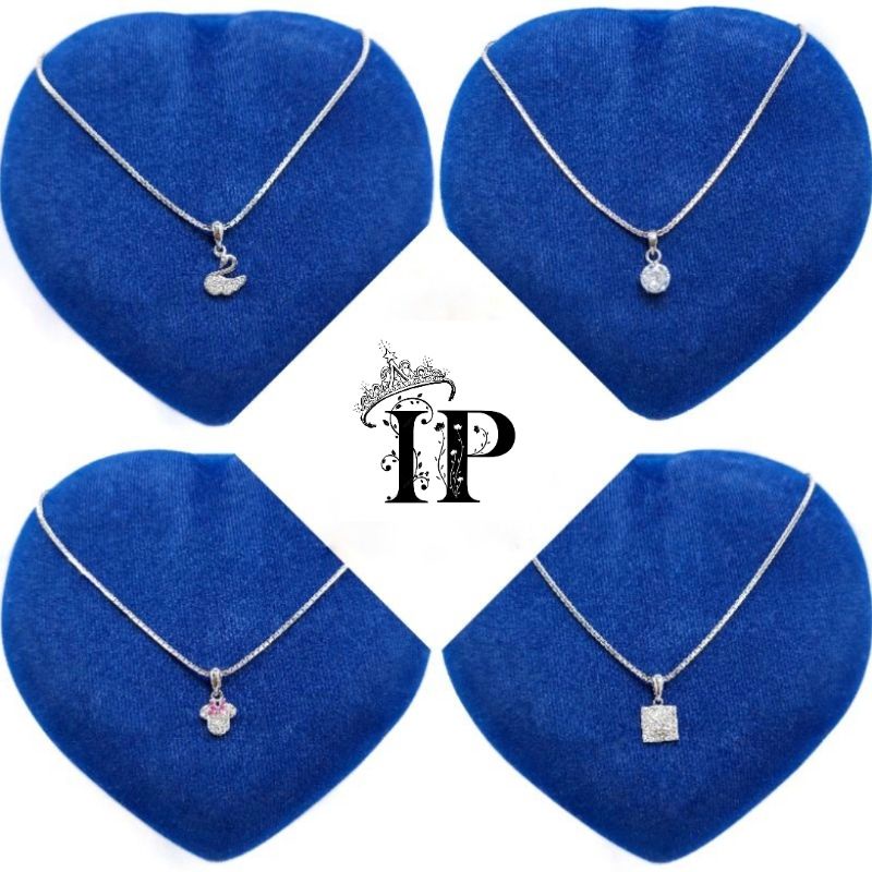 SET KALUNG ANAK / DEWASA PERAK ASLI SILVER 925 LAPIS EMAS PUTIH - MODEL KALUNG ITALISANTA - PERHIASA