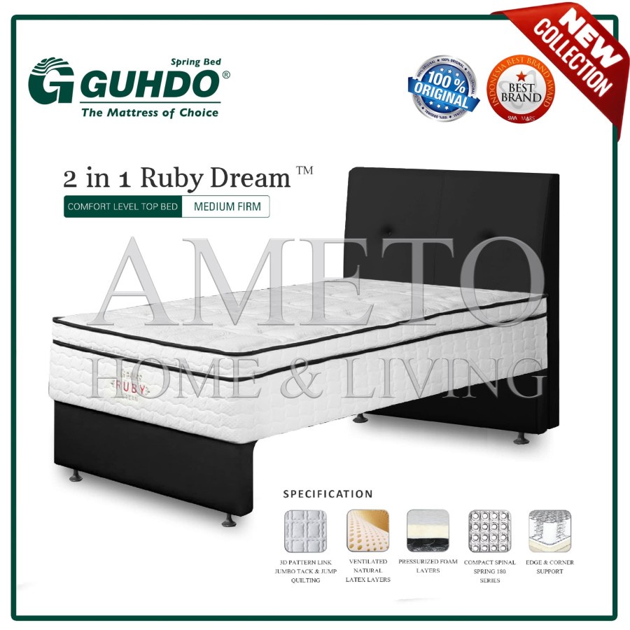 Guhdo Springbed 2 in 1 Ruby Dream Latex 120x200 HB Bravo (TANPA SORONG)