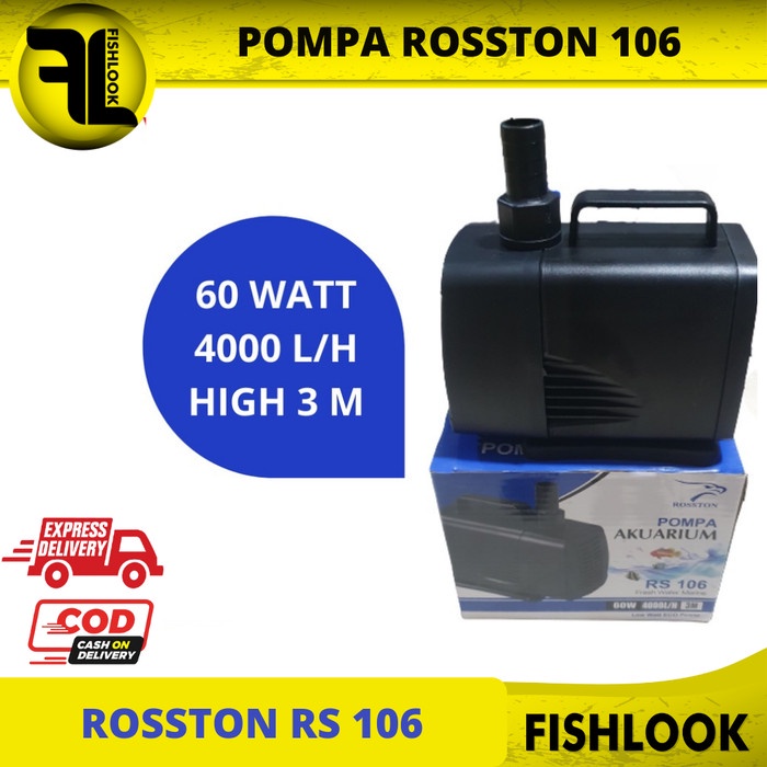 Rosston RS-106 RS106 RS 106 Pompa Celup Kolam Aquarium Hidroponik Powe