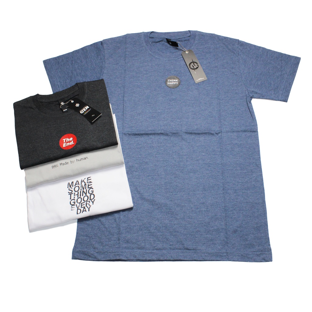 OZONE-KAOS LENGAN PENDEK OZONE DISTRO ALL SIZE WARNA PASTEL UNISEX