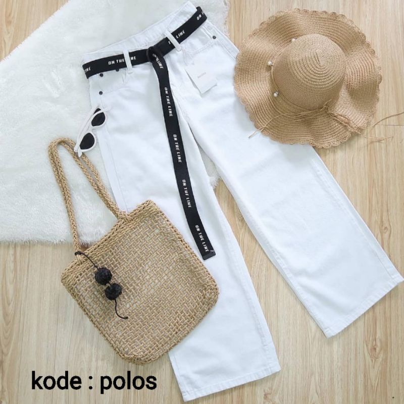 (COD) CELANA JEANS WANITA BAWAHAN HIGHTWAIST MOCCA HITAM PUTIH SNOW