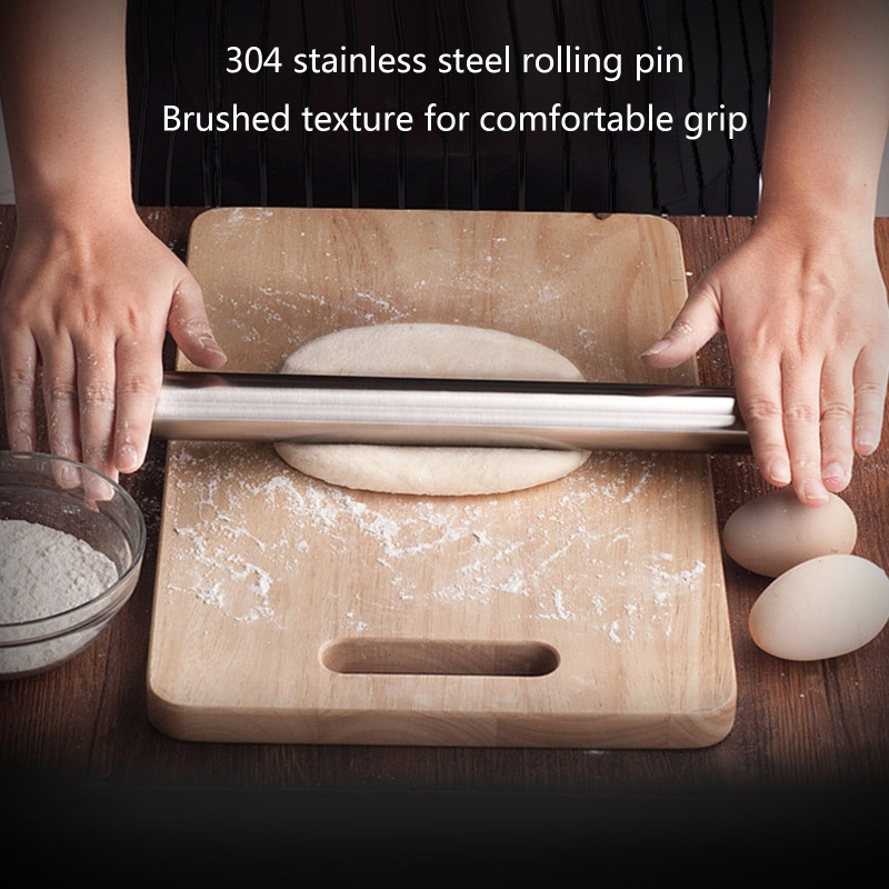 Rolling Pin Bahan Stainless Steel Untuk Membuat Adonan Pastry