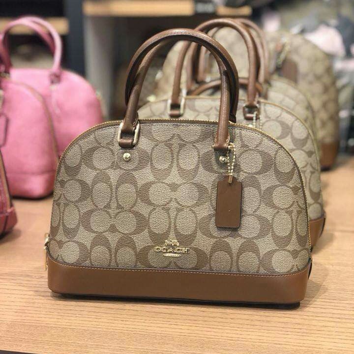 Tas Coach Mini Sierra Signature Brown Sign