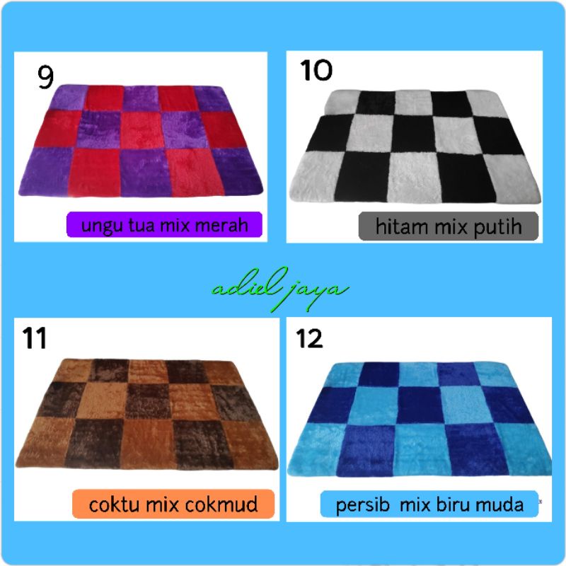 Karpet bulu motif karakter catur 160*100*5cm ( HDP black spons catur)