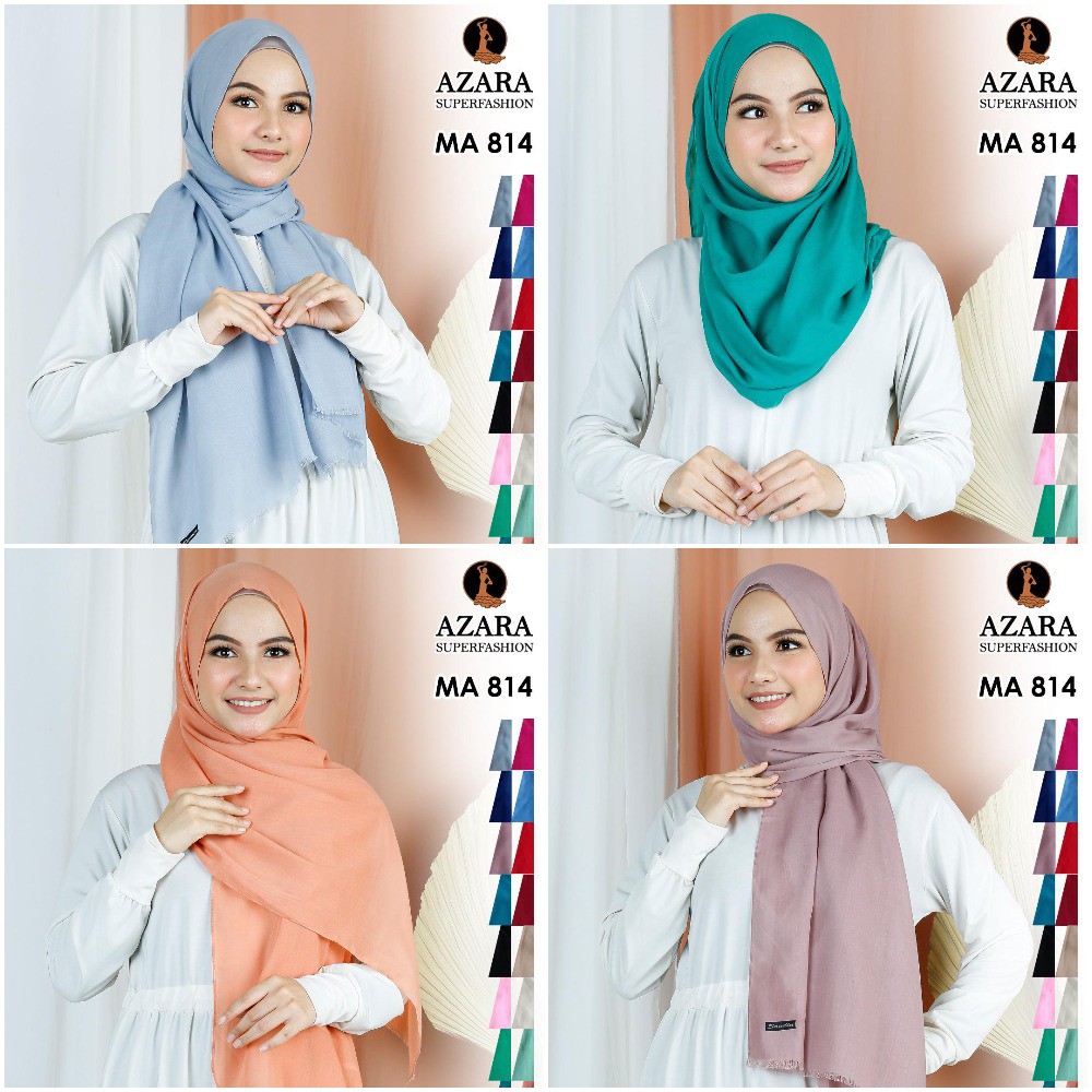 [Pilih WARNA] PASMINA SAUDIA AZARA Original 180x80cm Hijab Hits Segi Empat Square Pashmina Rawis-2