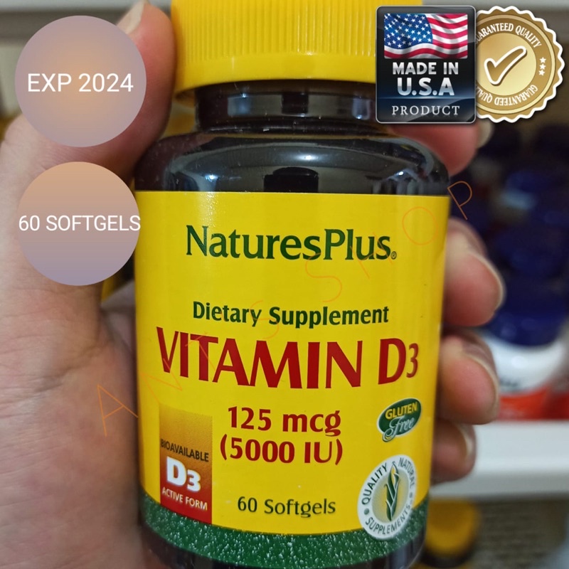 Natures Plus Vitamin D3 5000iu - 60 Softgels