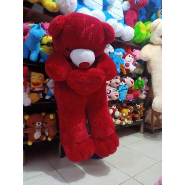 boneka teddy bear love super jumbo tinggi 1,5 meter,bisa ukir nama dibagian love