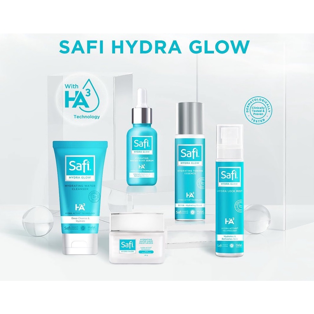 ✦SINAR✦ Safi Hydra Glow Series - Water Cleanser - Toning Essence - Water Bank Serum - Water Lock Mist - Water Drop Moisturizer