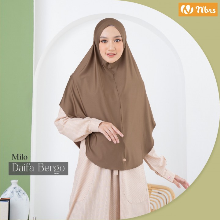 Nibras Hijab Daifa Bergo Bahan Teja Polyspandek Hijab Instant Polos Jilbab SYari