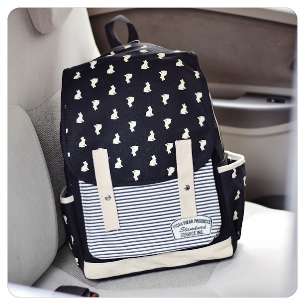 Tas Backpack Pria Wanita Kanvas / Punggung / Ransel Kuliah / Tas Sekolah Anak / Korean Bag JS-605