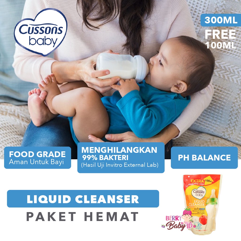 Cussons Baby Paket Liquid Cleanser Refill 300 Ml + Extra 100 Ml Berry Mart