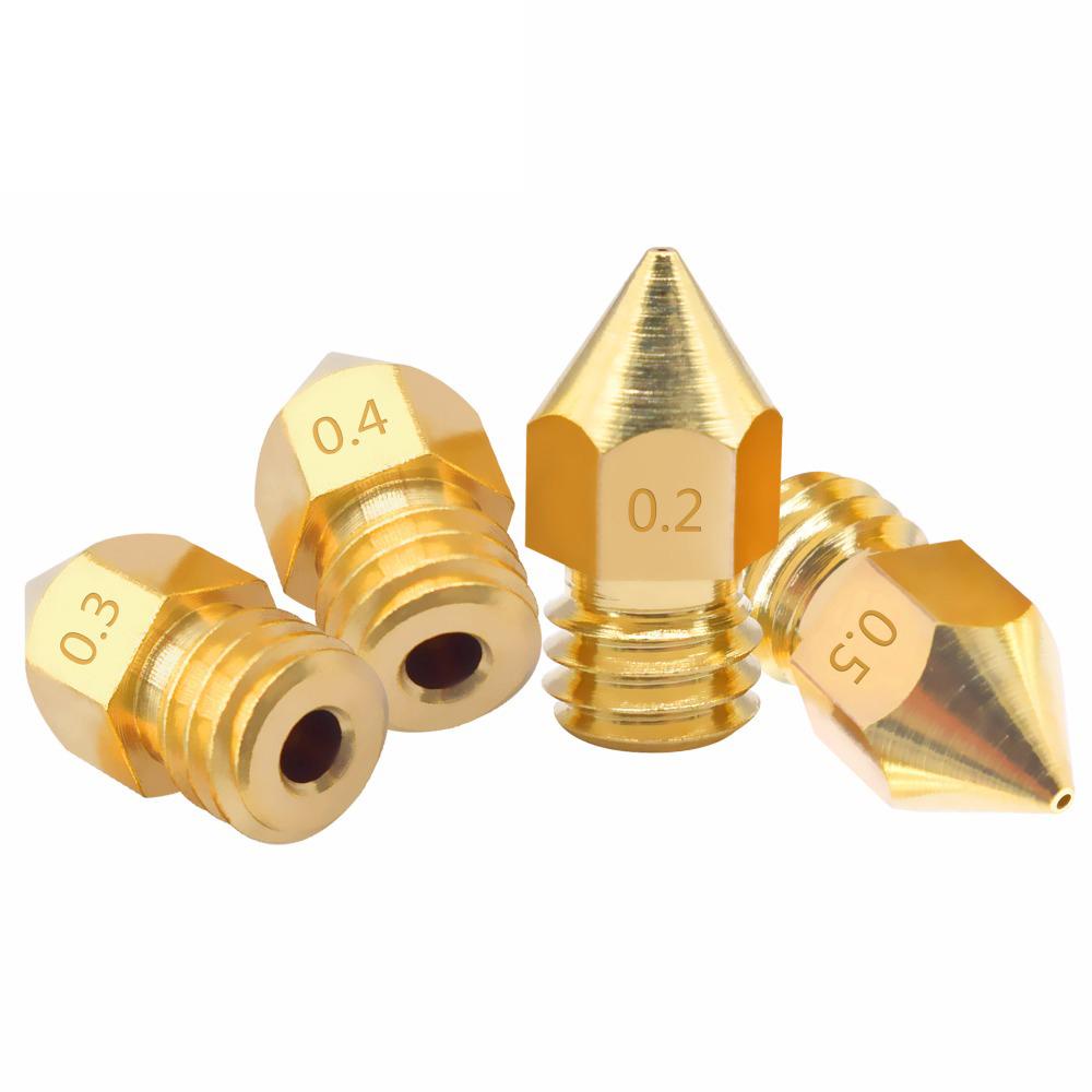 AUGUSTINA MK8 Brass Nozzle 0.6mm 0.4mm Threaded Filament CR10 CR10S Copper 0.2mm Print Head Nozzle