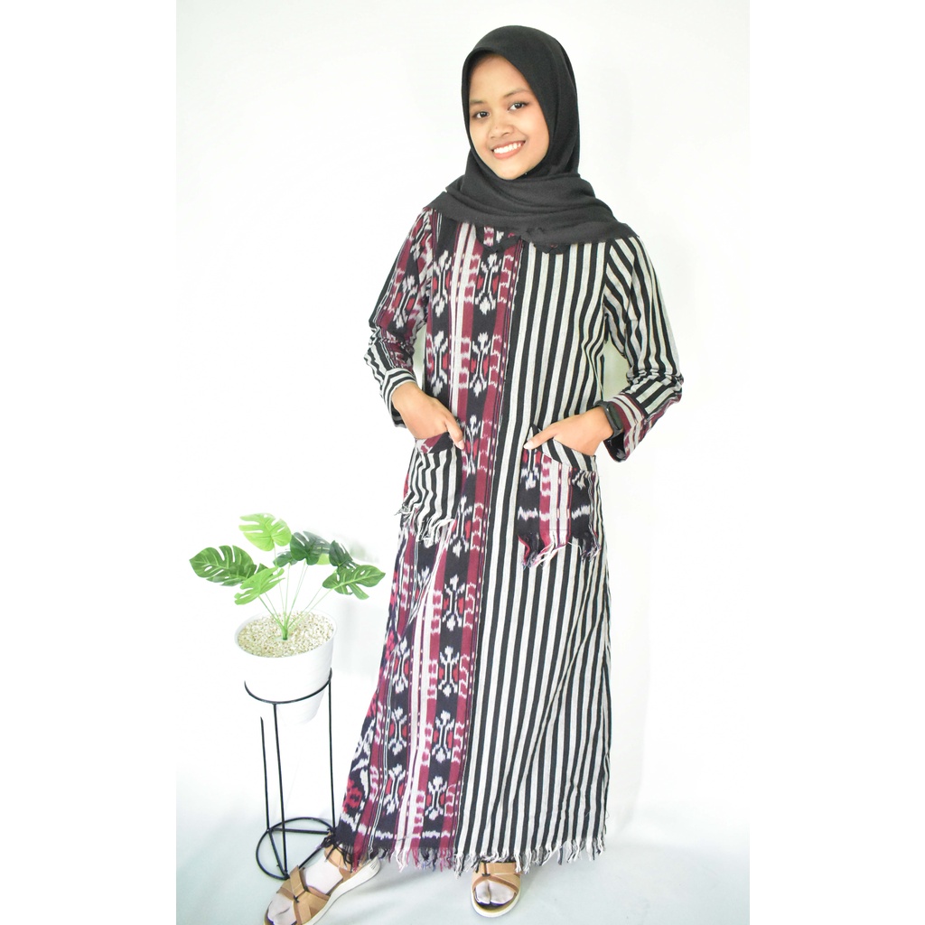 Almeria Dress Gamis Tenun Troso Jepara Original