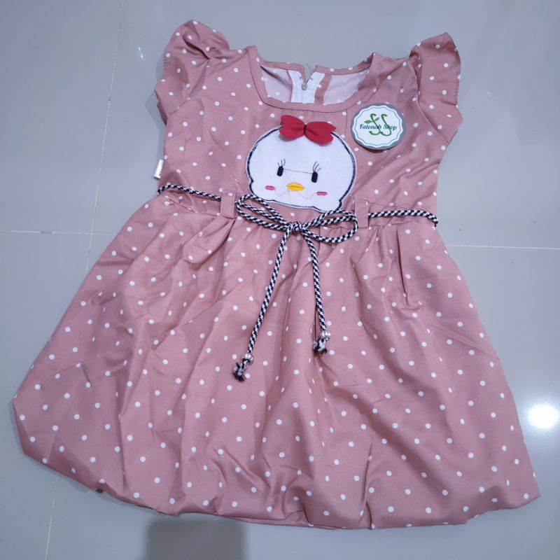 Dress balon anak 1 2 tahun baju anak cewek perempuan ( dress balon dopi )