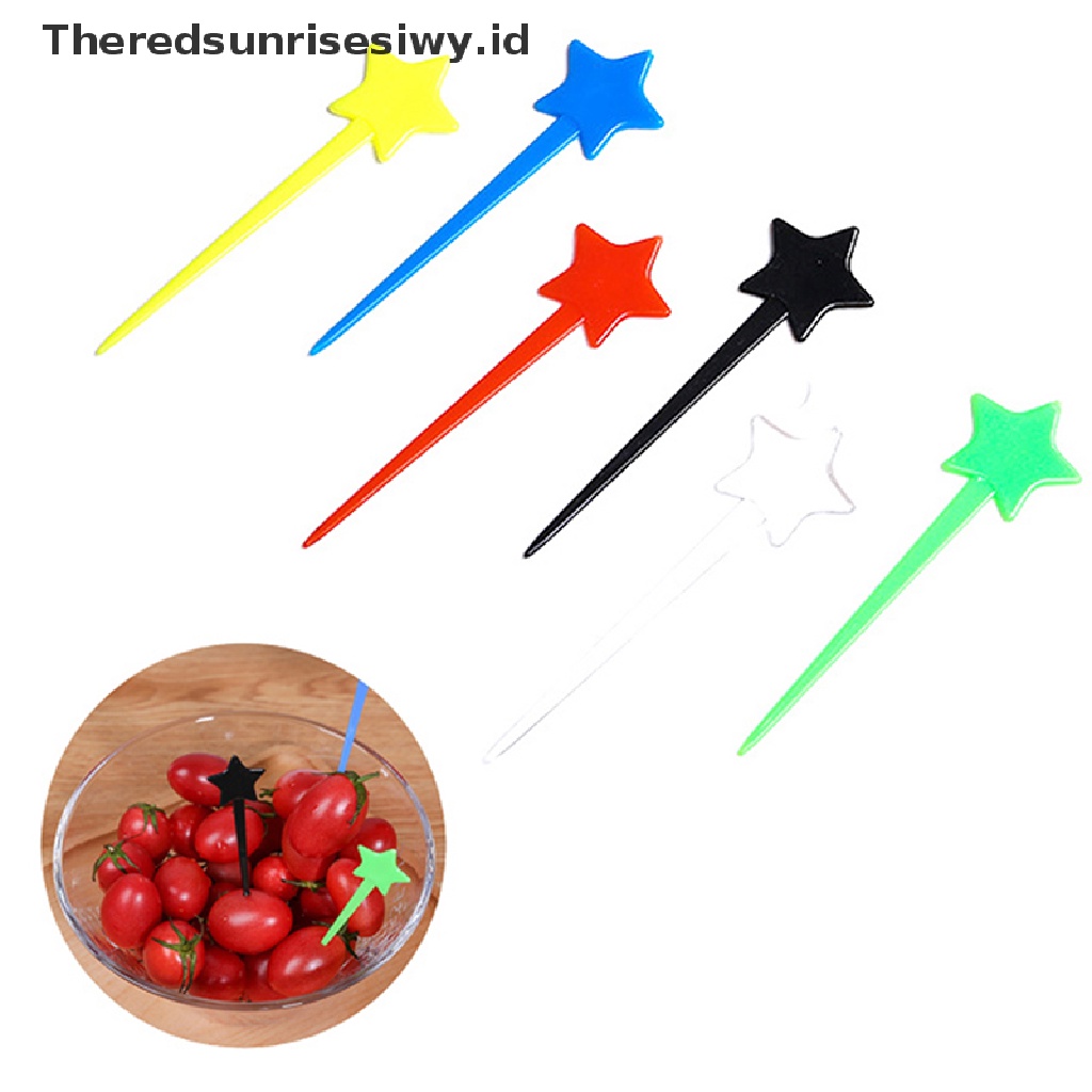# Alat Pemotong Buah # 200 / 600pcs Garpu Buah / Kue / Snack / Dessert Mini Bentuk Pentagram Untuk Anak